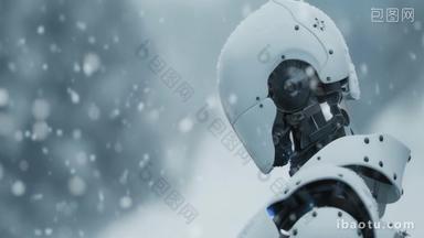 雨雪中的机器人